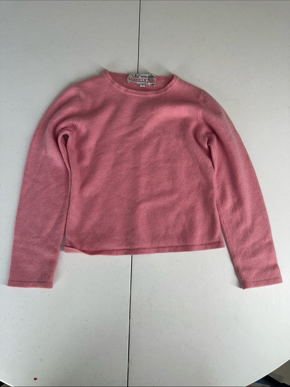 Queen Of Sparkles Girls' Pink Fuzzy Crewneck Sweater #E15